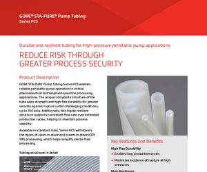 STA-PURE Pump Tubing Series PCS Data Sheet in English